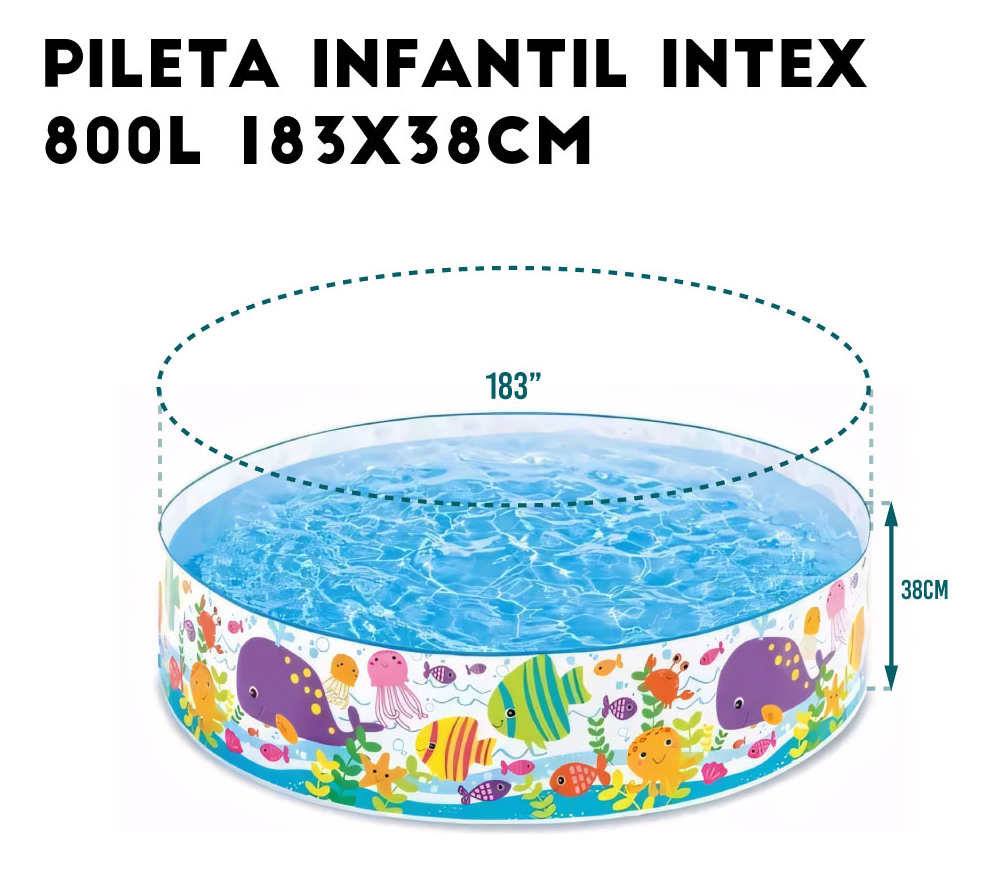 Pileta Rígida Para Niños Intex Juego De Océano 183 X 38 Cm.