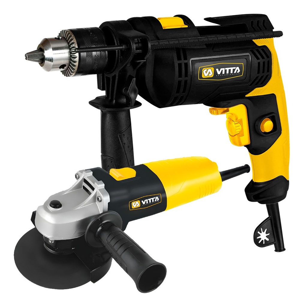 Combo Kit Vitta Taladro 13mm 750w + Amoladora 115mm 720w
