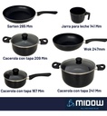 Bateria De Cocina 9 Piezas Midow Set Ollas Sarten Wok Teflon