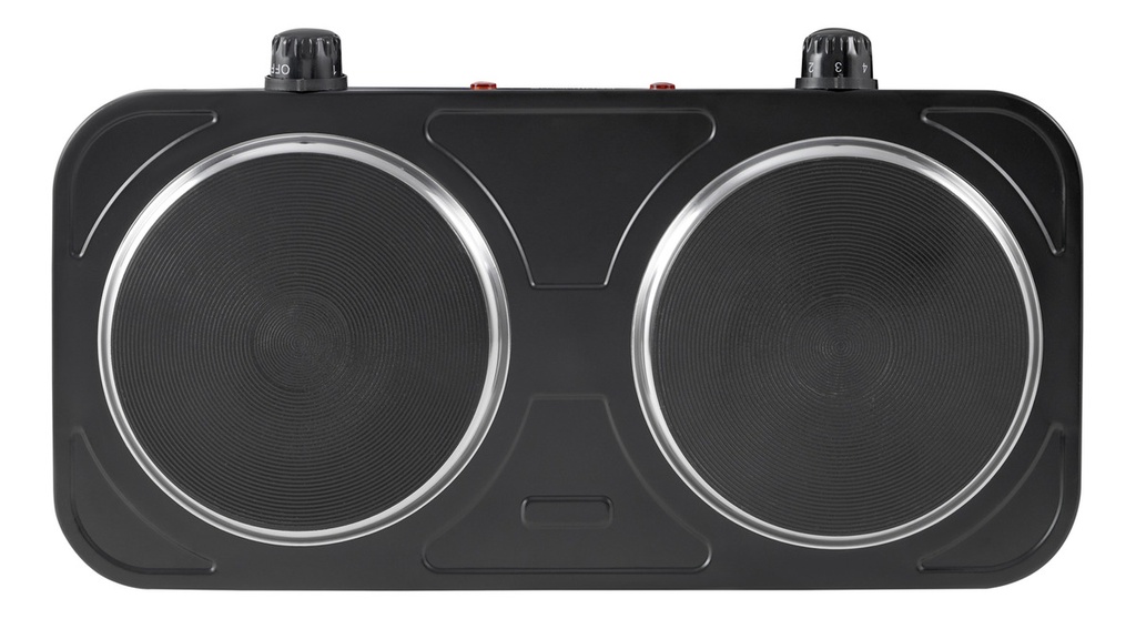 Anafe Eléctrico Kanji 2 Hornallas Negro 2200w Kjh-hp2200bdd