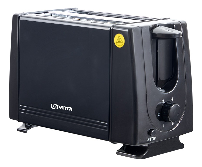 Tostadora Electrica Vitta 900w 2 Panes 6 Niveles Full Negra
