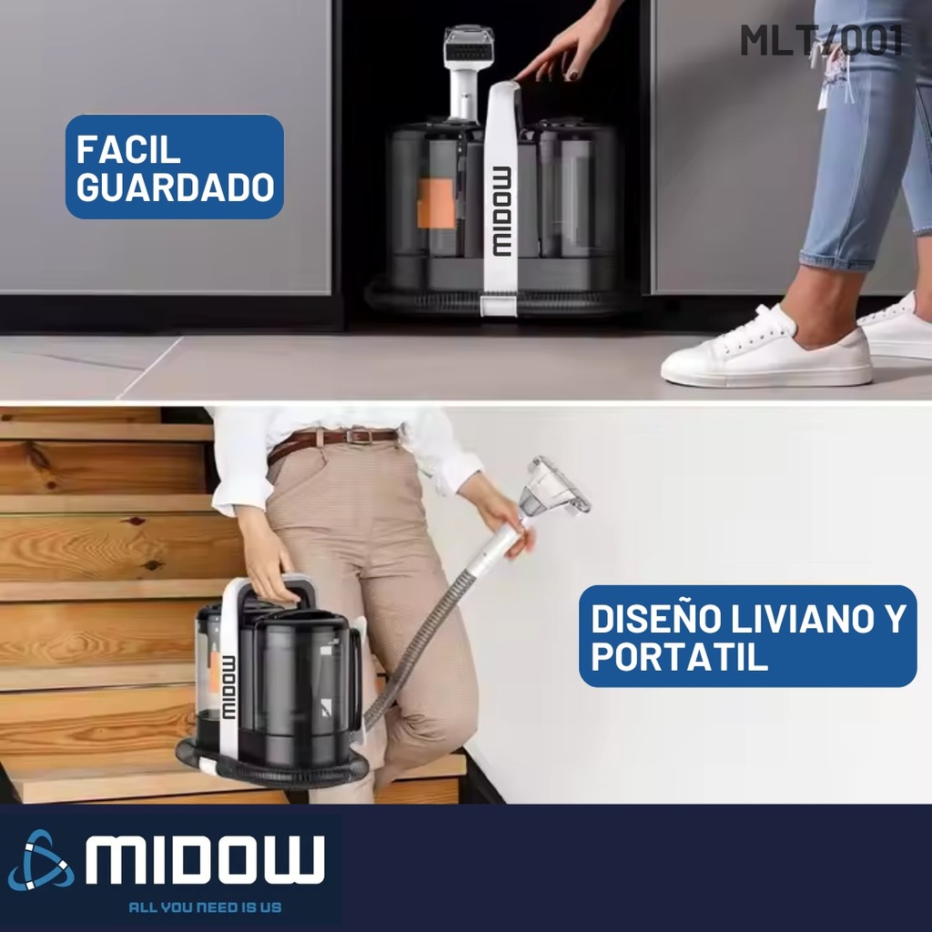Aspiradora Lava Tapizados Midow 600w Alfombras Manchas Sofa