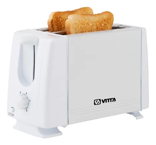 Tostadora Eléctrica Vitta 2 Panes 6 Niveles Tostado 800W Bco