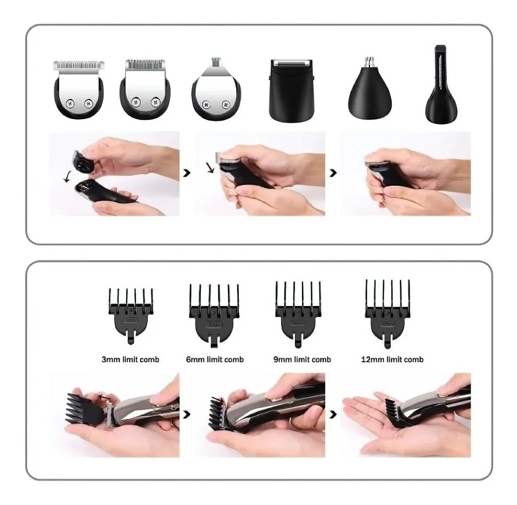 Cortadora Afeitadora De Barba Westinghouse 6 Funciones Usb 
