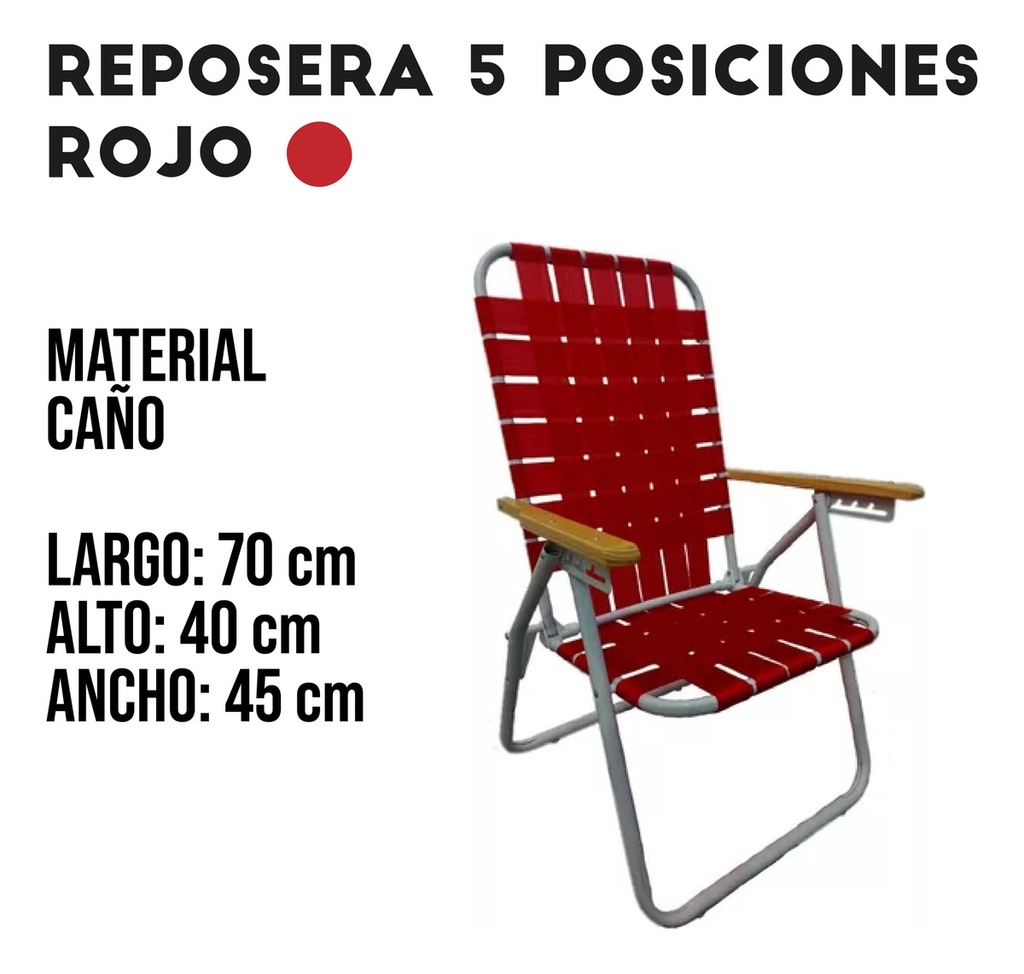Reposera 5 Posiciones de Caño UPZVRE