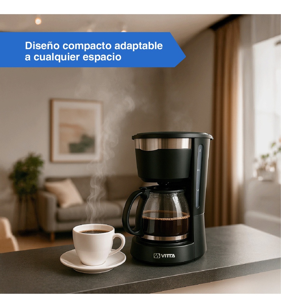 Cafetera De Filtro Semi-auto Vitta 6 Tazas Caf-cm08000t001