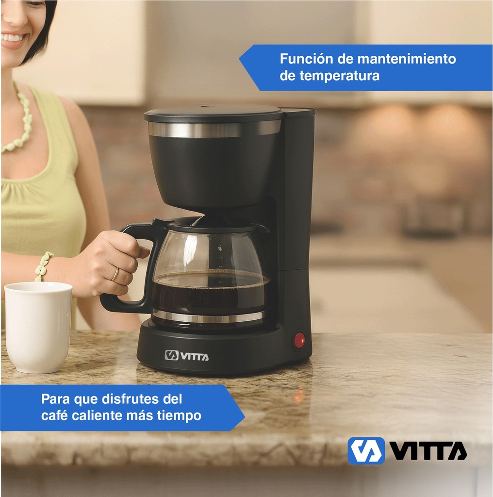 Cafetera De Filtro Semi-auto Vitta 6 Tazas Caf-cm08000t001