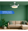 Ventilador De Techo Kanji Retráctil Blanco 4 Aspas 6 Velocid