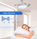 Ventilador De Techo Kanji Retráctil Blanco 4 Aspas 6 Velocid