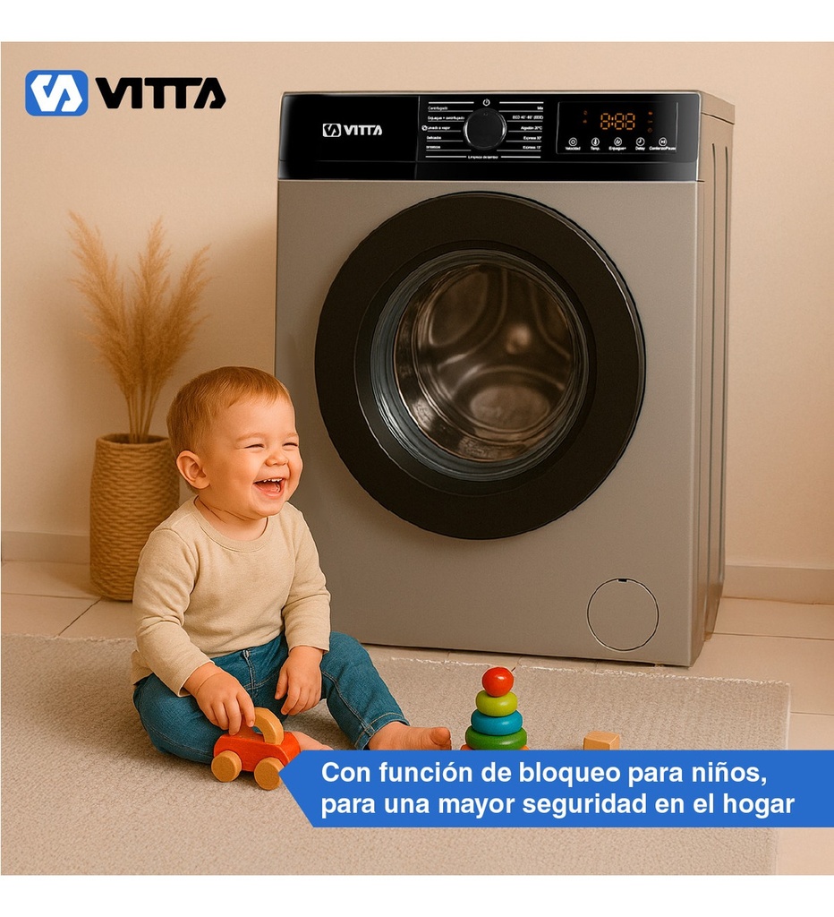 Lavarropas Vitta Inverter 6kg Silver 1200 Rpm Vit-wmcfwt