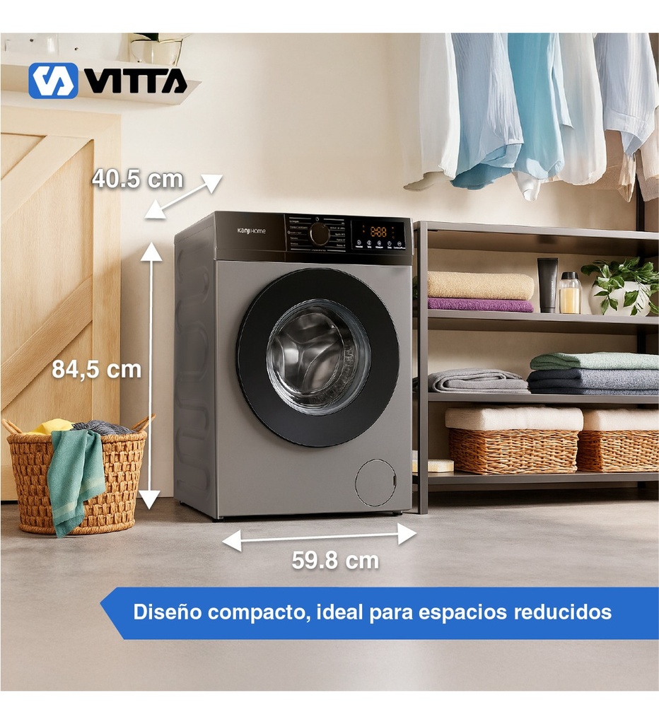 Lavarropas Vitta Inverter 6kg Silver 1200 Rpm Vit-wmcfwt