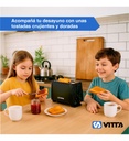 Tostadora Electrica Vitta 900w 2 Panes 6 Niveles Full Negra