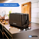 Tostadora Electrica Vitta 900w 2 Panes 6 Niveles Full Negra