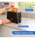 Tostadora Electrica Vitta 900w 2 Panes 6 Niveles Full Negra