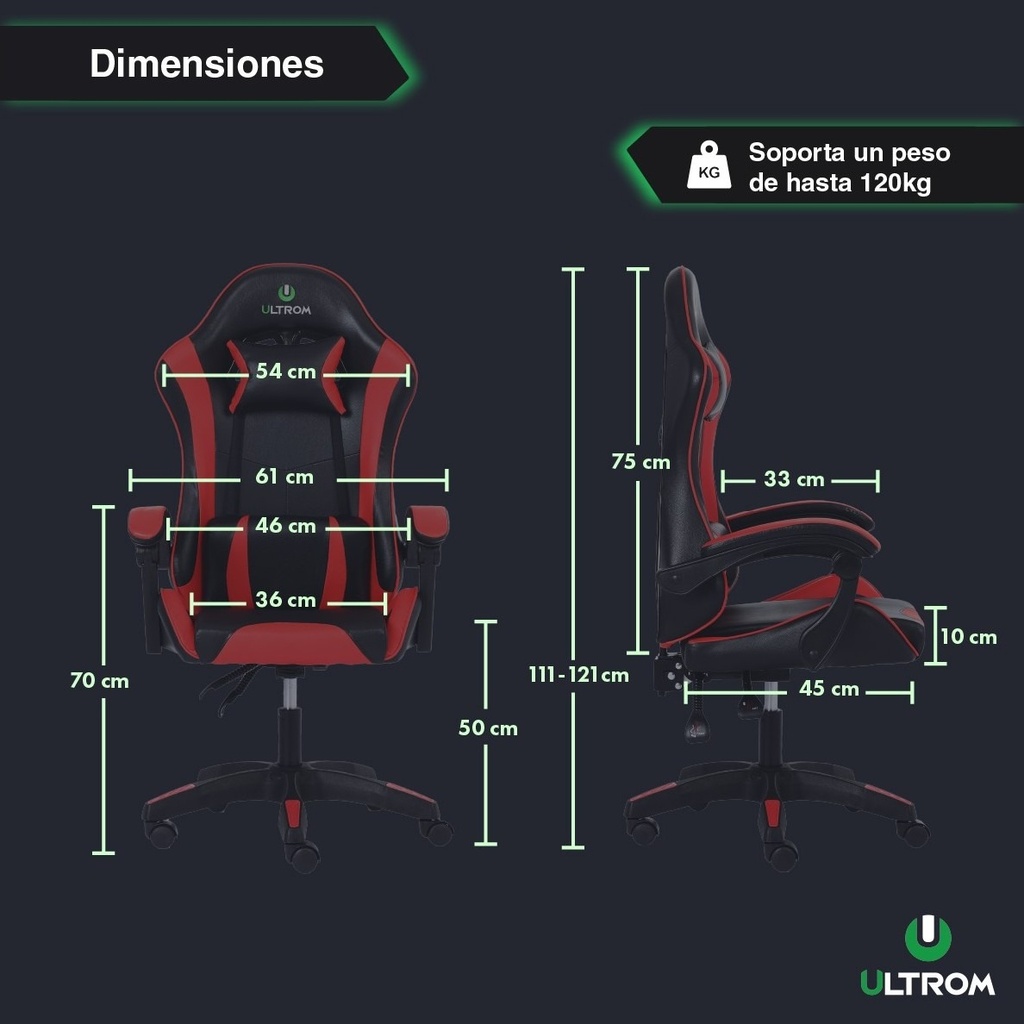 Silla Gamer Ultrom Respaldo Reclinable Ergonomica