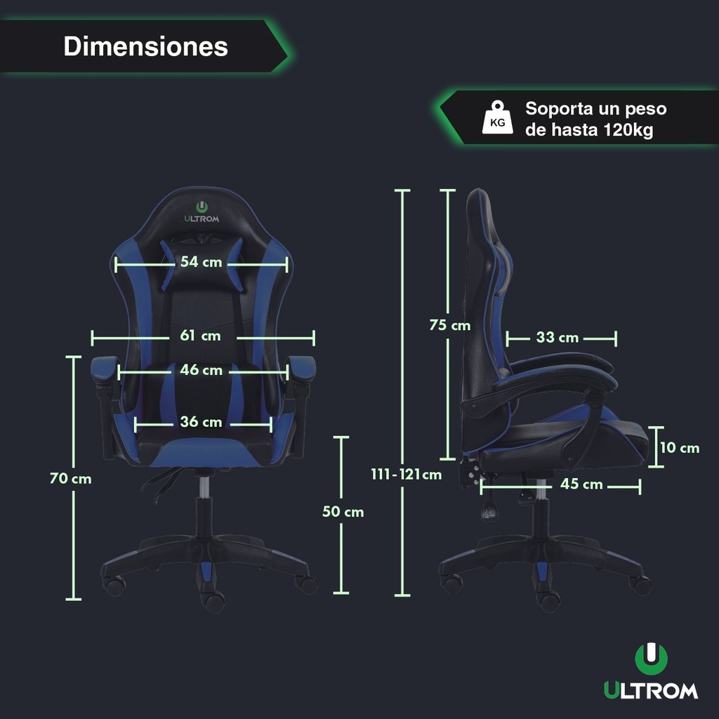 Silla Gamer Ultrom Respaldo Reclinable Ergonomica