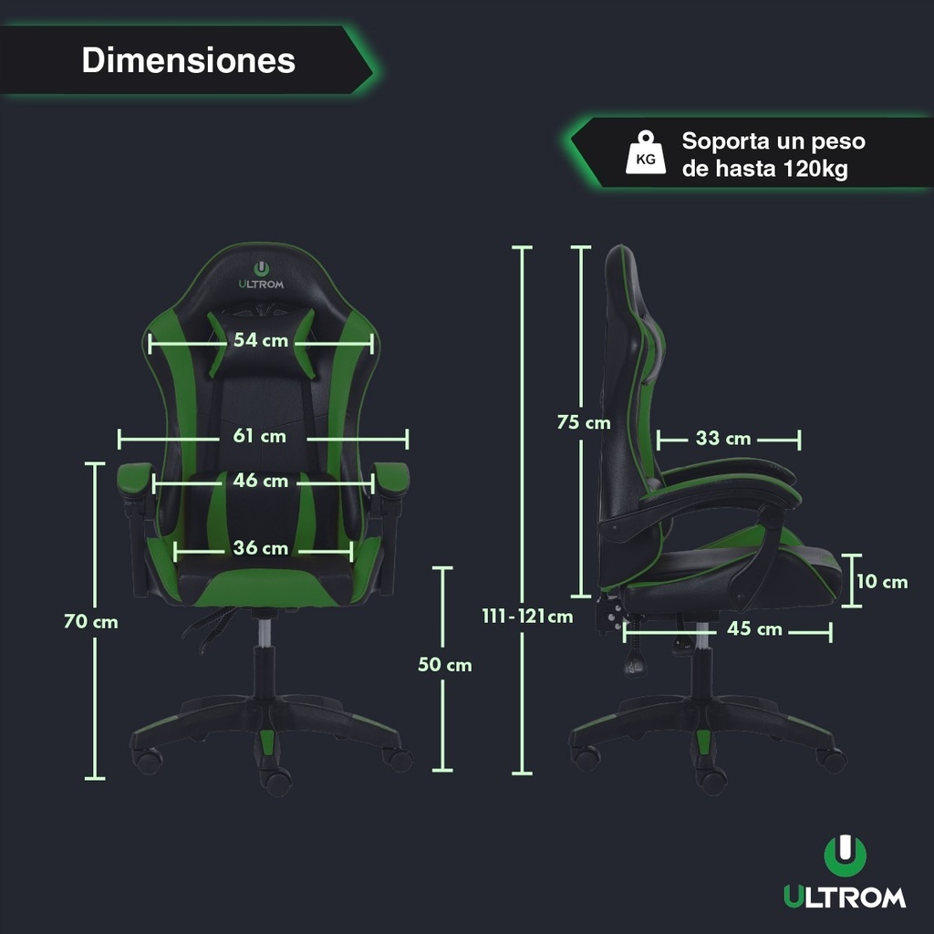 Silla Gamer Ultrom Respaldo Reclinable Ergonomica