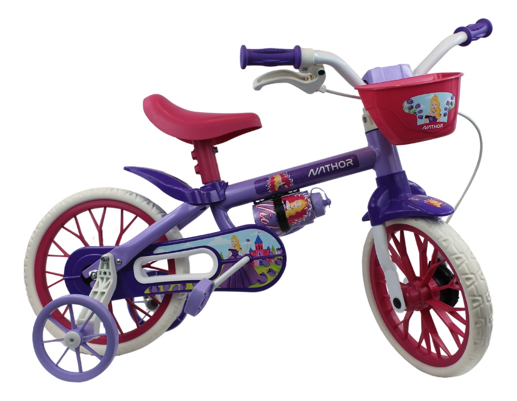 Bicicleta Infantil Reforzada Nathor R12 Rueditas Cantimplora