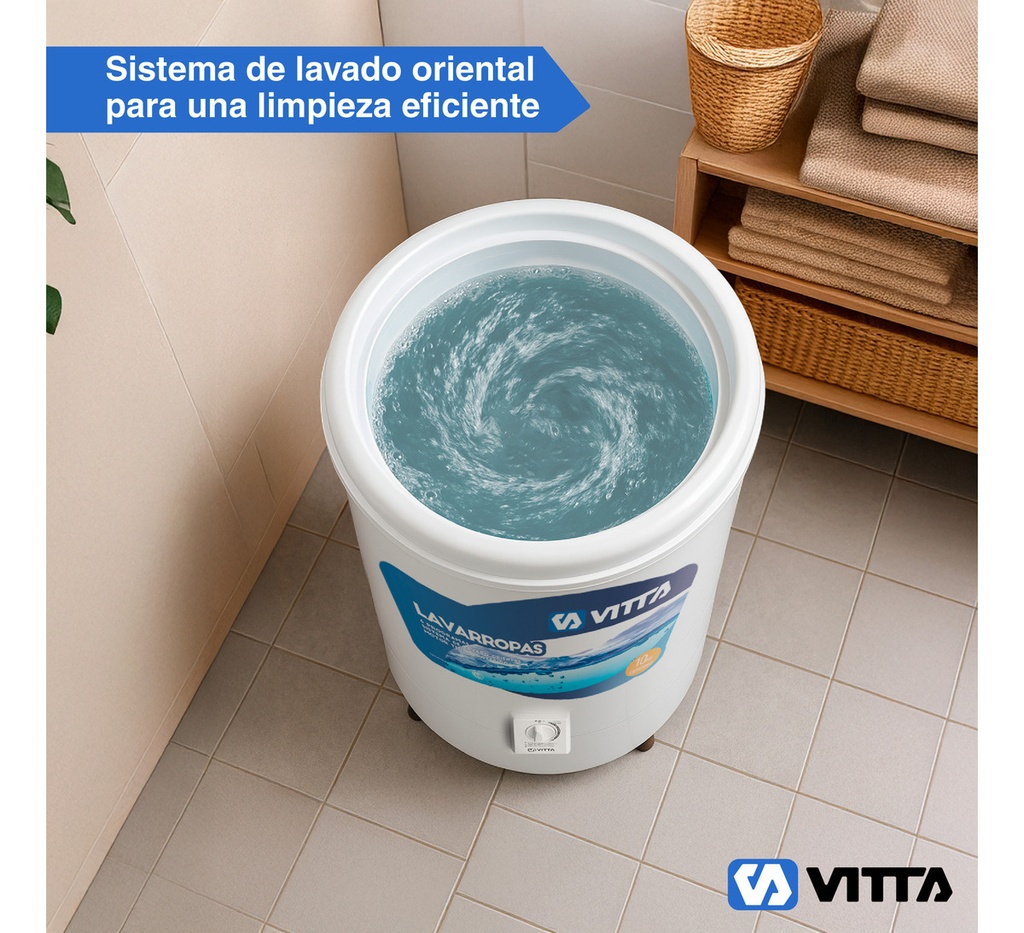 Lavarropas Semiautomático Superior 10 Kg 6 Programas Vitta