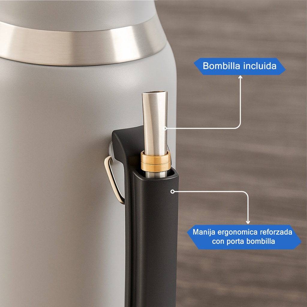 Termo Eléctrico Vitta 1 Litro 2 En 1 Azucarera + Yerbera 