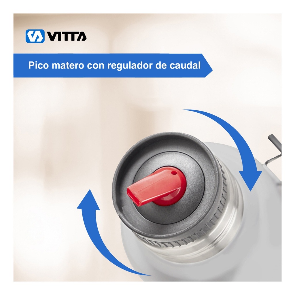 Termo Eléctrico Vitta 1 Litro 2 En 1 Azucarera + Yerbera 