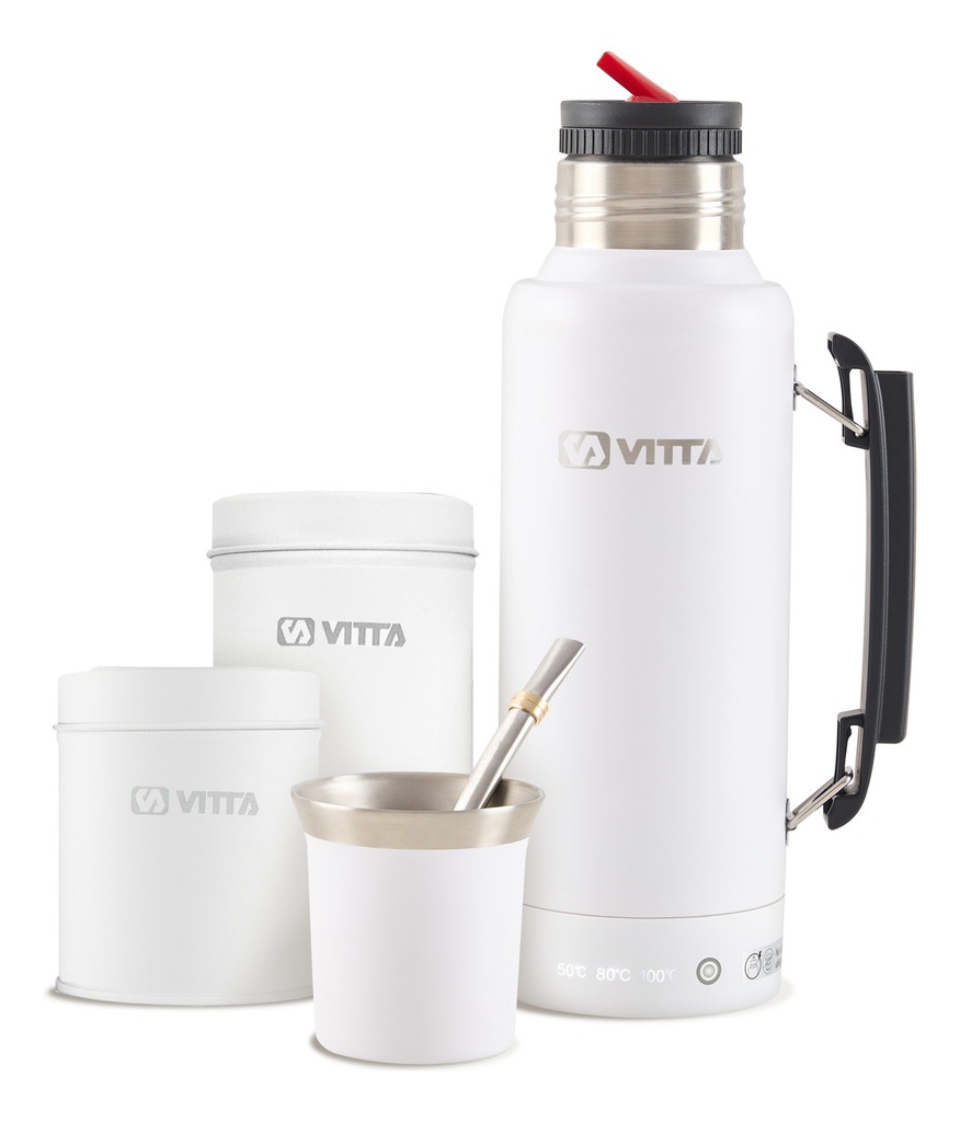 Termo Eléctrico Vitta 1 Litro 2 En 1 Azucarera + Yerbera 