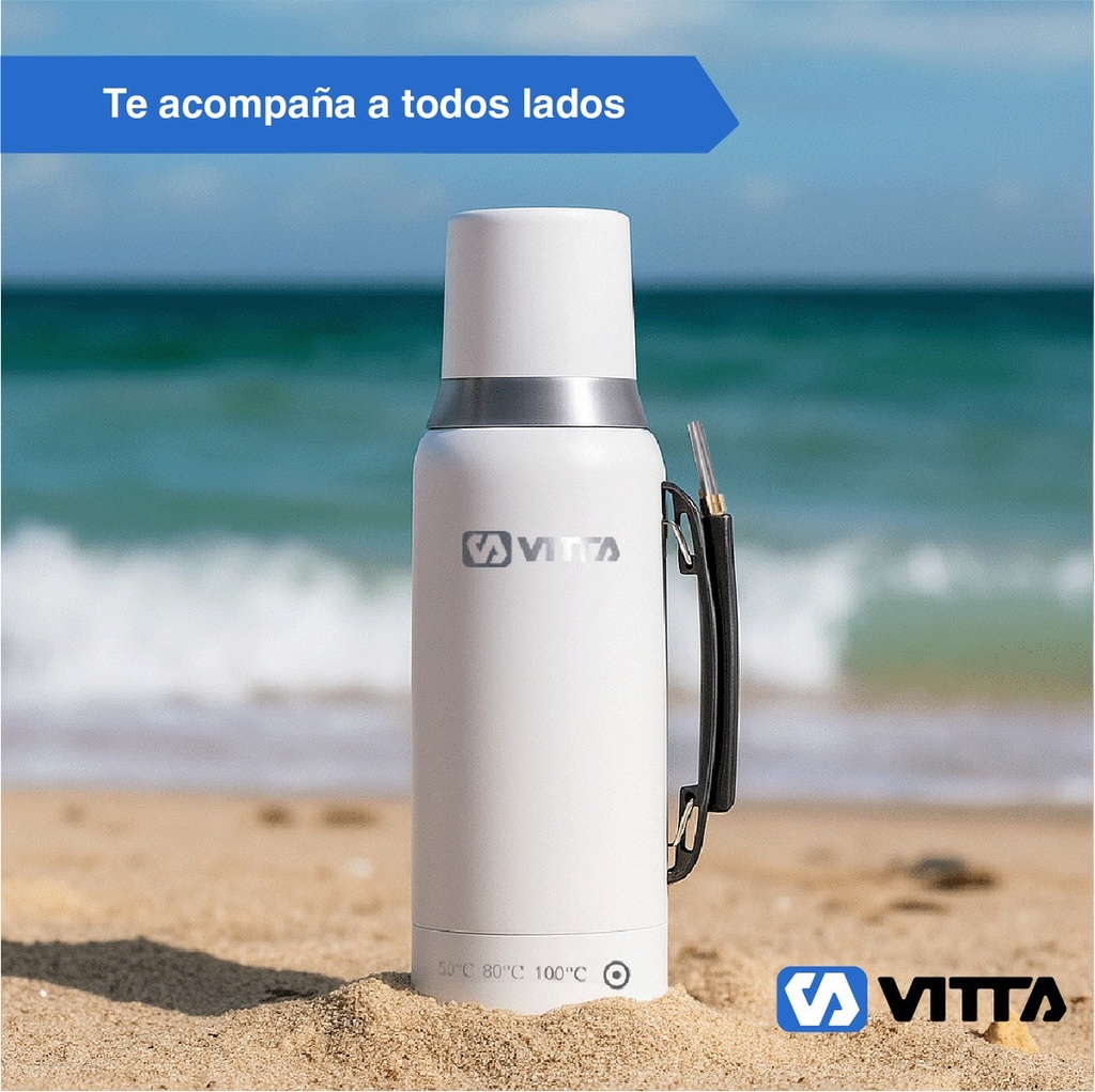 Termo Eléctrico Vitta 1 Litro 2 En 1 Azucarera + Yerbera 