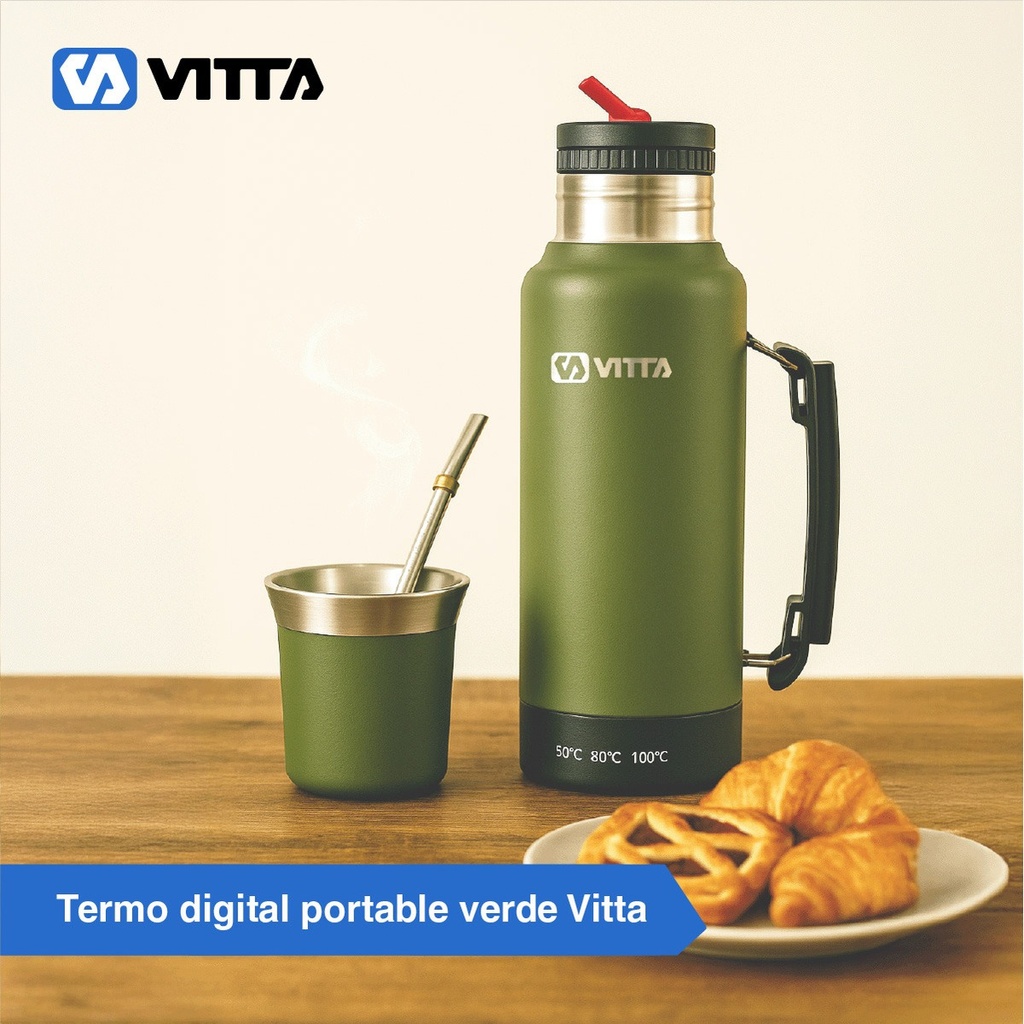 Termo Eléctrico Vitta 1 Litro 2 En 1 Azucarera + Yerbera 