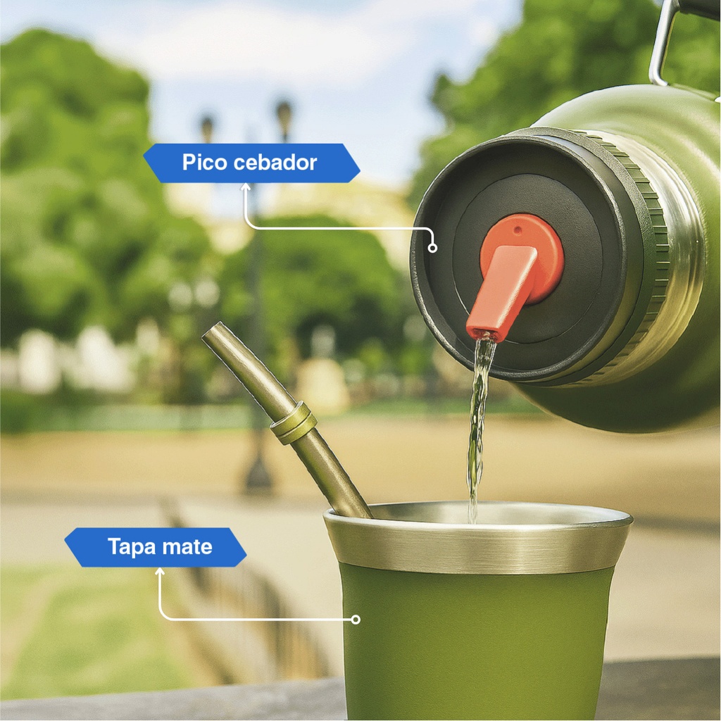 Termo Eléctrico Vitta 1 Litro 2 En 1 Azucarera + Yerbera 