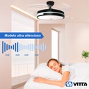 Ventilador Vitta De Techo Retractil C/luz Rgb Y Parlante -Acero 