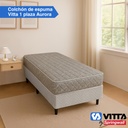 Colchon Espuma Vitta Aurora 20 1 Plaza 80x190x23 Gris