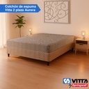 Colchon Espuma Vitta Aurora 20 - 2 Plaza 140x190x23 Gris 