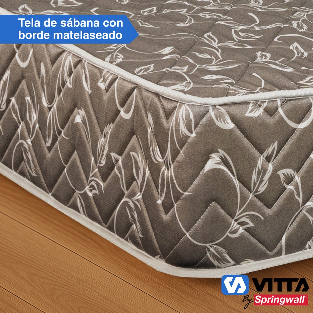 Colchon Espuma Vitta Aurora 20 - 2 Plaza 140x190x23 Gris 