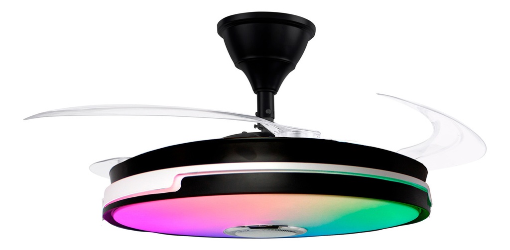 Combo X2 Ventilador Vitta De Techo Retractil C/luz Rgb Y Parlante 