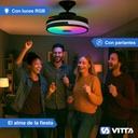 Combo X2 Ventilador Vitta De Techo Retractil C/luz Rgb Y Parlante 