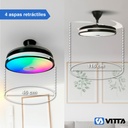 Combo X2 Ventilador Vitta De Techo Retractil C/luz Rgb Y Parlante 