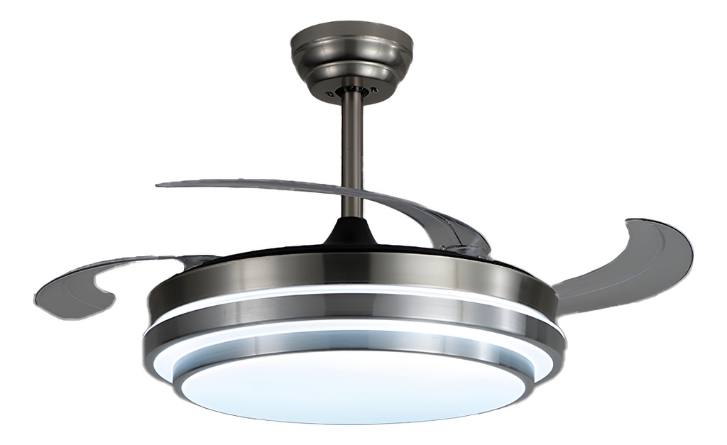 Combo X2 Ventiladores Vitta De Techo Retractil C/luz 6v Acero 