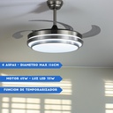 Combo X2 Ventiladores Vitta De Techo Retractil C/luz 6v Acero 