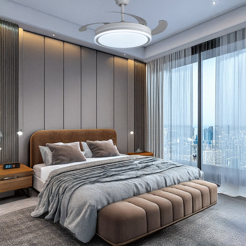 Combo X2 Ventiladores Vitta De Techo Retractil C/luz 6vel Blanco 