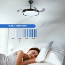Combo X2 Ventiladores Vitta De Techo Retractil C/luz 6vel Color Negro