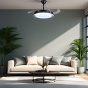 Combo X2 Ventiladores Vitta De Techo Retractil C/luz 6vel Color Negro