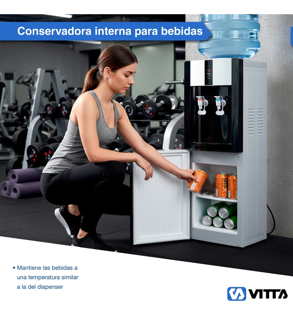 Dispenser De Agua Vitta Frío/calor Con Conservadora Dafcb001 - Gris 