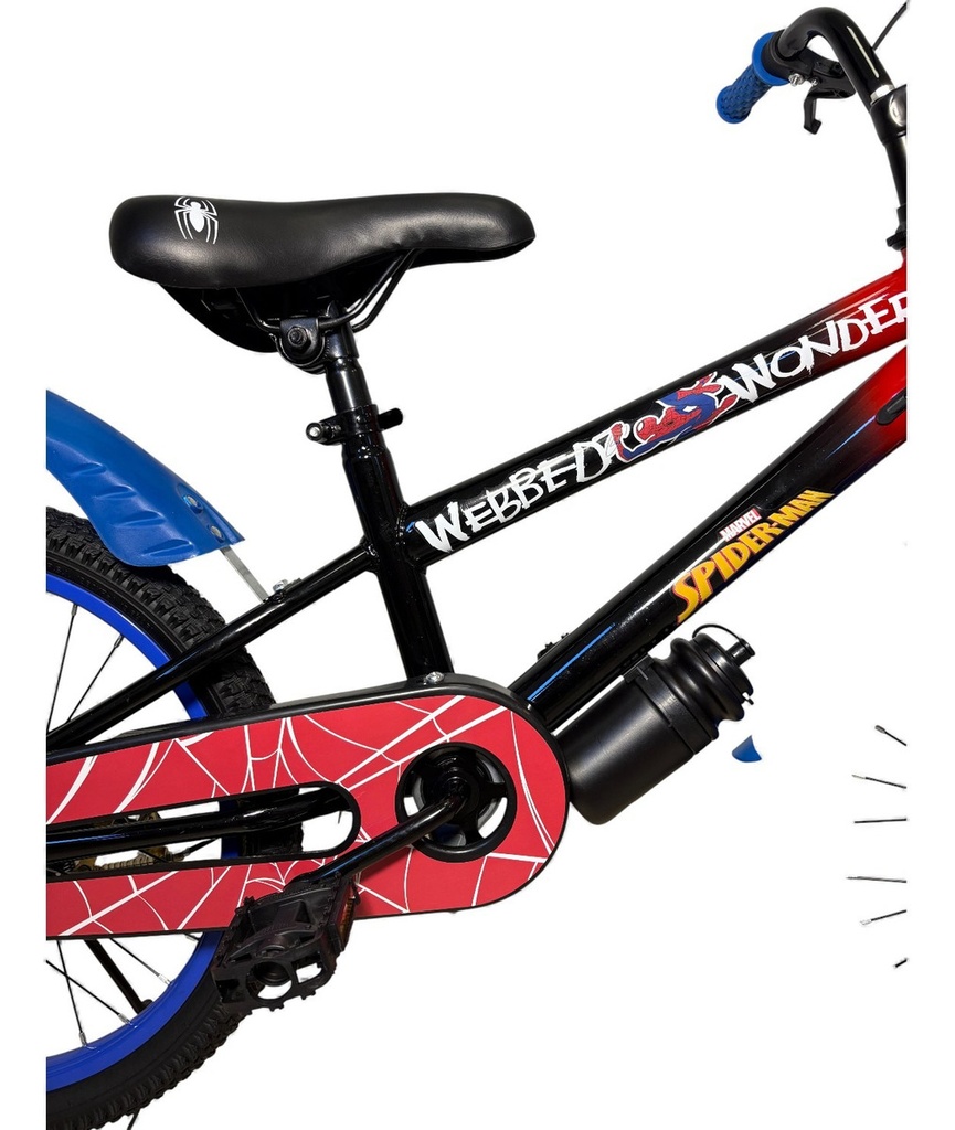 Bicicleta Infantil Rodado 18 Reforzada Negro/rojo Spiderman 