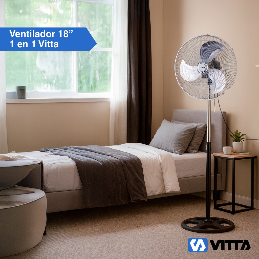 Ventilador Vitta 18" 3 Aspas De Pie 1 En 1 