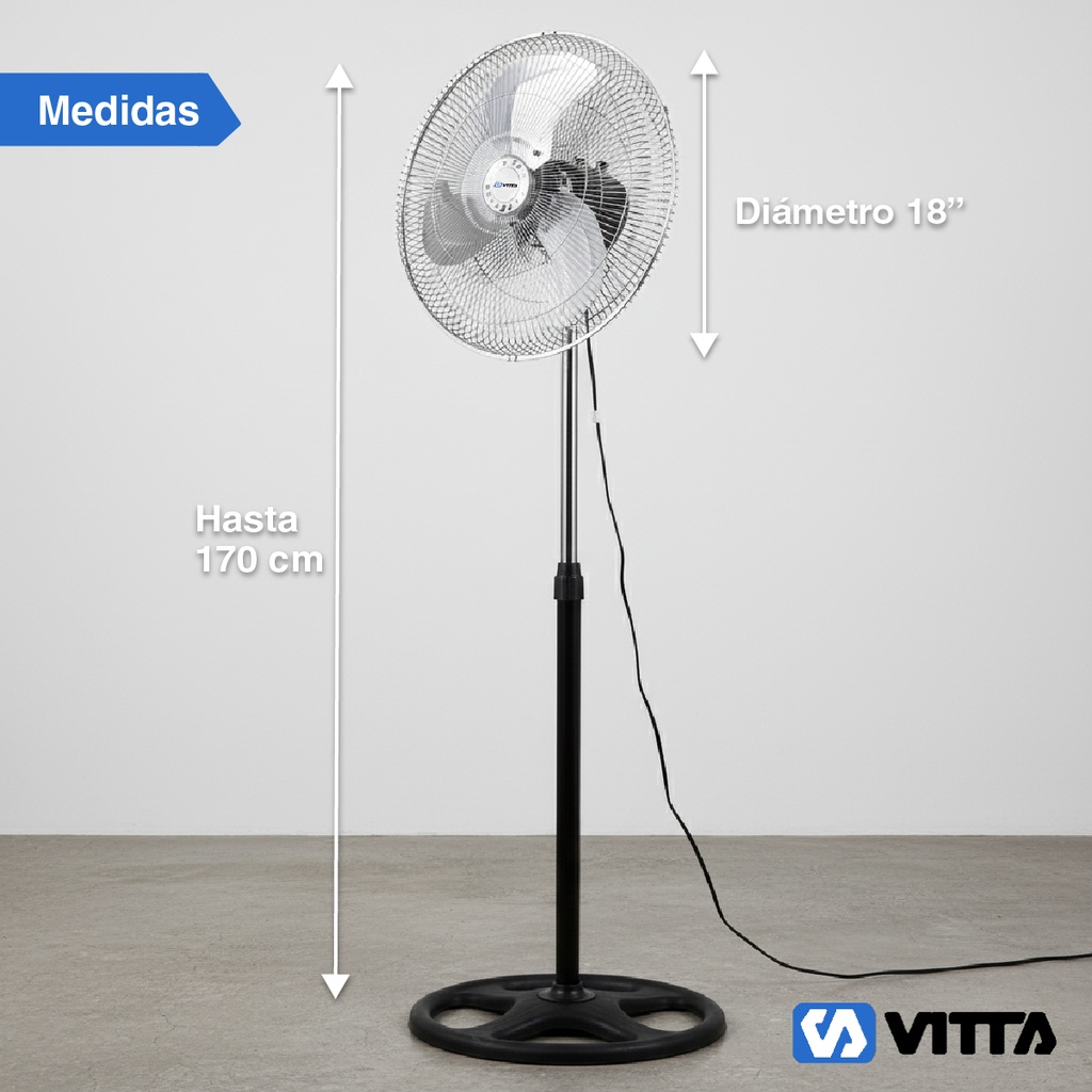 Ventilador Vitta 18" 3 Aspas De Pie 1 En 1 
