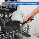 Bateria De Cocina Kanji Gourmet 9 Piezas Antiadherente Mármol Negro 