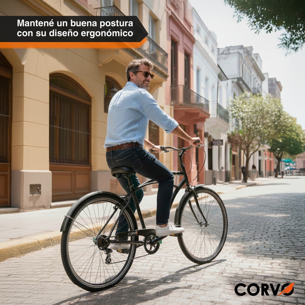 Bicicleta Playera R27 Corvo Color Negro 27" 