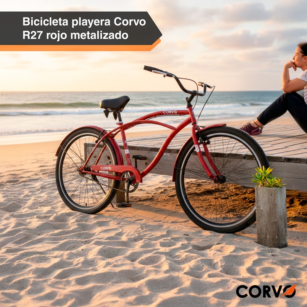 Bicicleta Playera R27 Corvo Color Rojo 27" 
