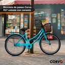 Bicicleta Playera R27 Corvo C/ Canasto Color Celeste 27" 
