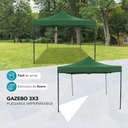 Gazebo Reforzado 3x3 Mts Plegable Autoarmable Microsonic color Verde 